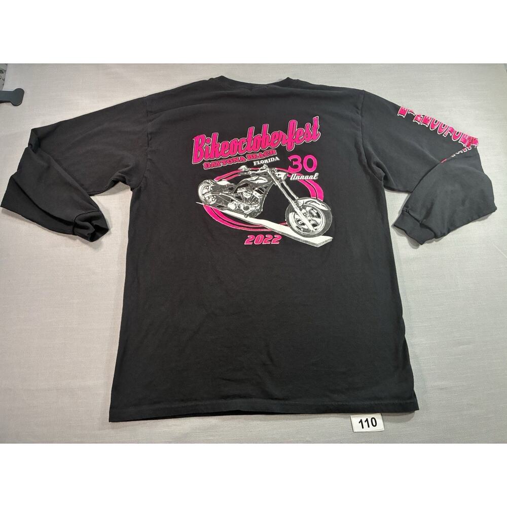 Biketoberfest 2022 Daytona Beach Long Sleeve Shirt Mens Large Bike Week Tee